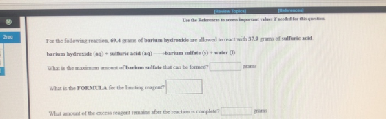 Rev Tonal [References Use the References to me important values if needed for this question 21 For the following reaction, 69