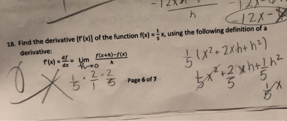 - 2X1 - 2M h C2X ng the following definition of a 18. Find the derivative [f(x)] of the function f( derivative: f(x+h)-f(x)