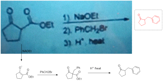 1) NaOEt OET 2). PHCH 8r 31 H heat NAOEt Ph H* /heat PhCH2Br OEt OEt