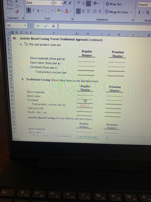 Arial 11 - A A Wrap Text General Paste BIU a. A Merge & Center $ - % Clipboard 5 Font Alignment Numt A1 X ✓ f J K M Premium M