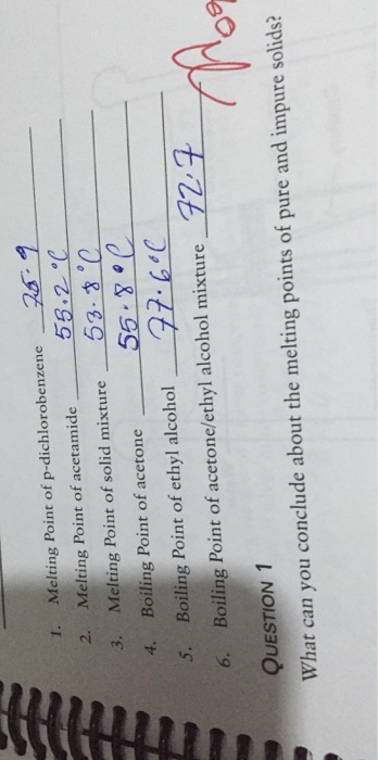 Melting Point of p-dichlorobenzene 75.9 Melting P