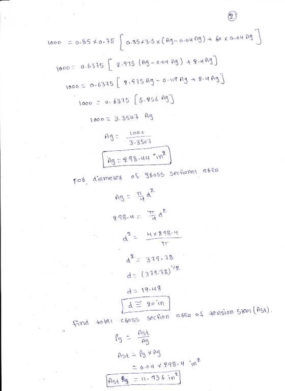 1000 =0.85 x 0.75 8543.5 x(Ag - Doung) + 60 x 0.04 AS 1000 = 0.6315 [ 2.915 (Ag - 004 ng ) + 9.493] 1000 = 0.6375 [ 2.915A970