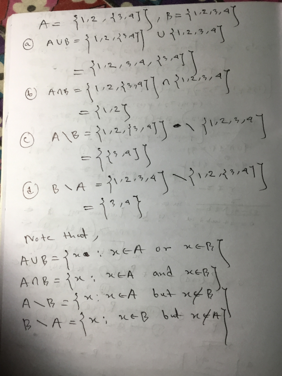 A- 12154 2r, ug - 29,4,1 / AUB= a An 2 A J BA= Note ne x-A AUR and xeR AnB= but A R 1BA r adn