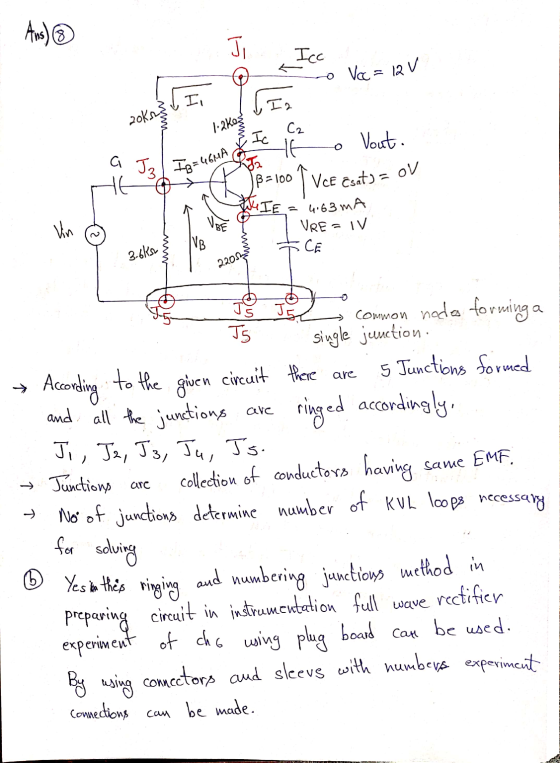 Ans) > o al Icc o Vcc = 12v Ii 2015 1.2 Kas Iz C2 HE Ic a J3 IB=46MA HE B=100 o Vout. fVce Esat) = ov 4,63 mA WIE = Vin IVB V