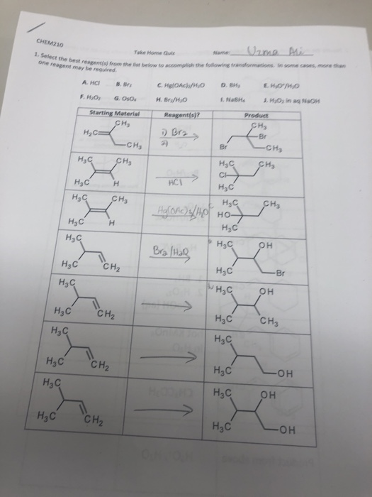 снимало 1. Select the best one recent may be r ed A HCIB Bry . Но, а ово Starting Material CH Наса CHOA/HOD.SH EHOO и відно М