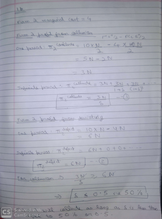 Furm a marginal cast z4 Furm a pragul from collusion - prm am 12- (2012 One period: T2 dit Carklude = 10XN -4X ON - SN-2N 3N