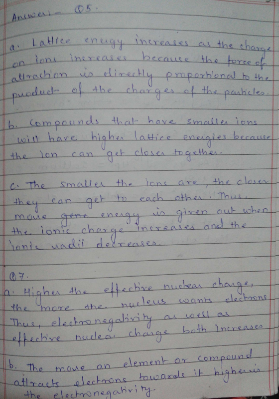 Ce e mpaunds that- have snmcllen ions wil hare highen lattice enesgies be e tans are the ala theu can et each atheTh the ioni