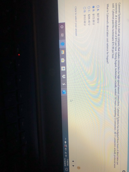Cybernet Systems is a start-up company that makes connectors for high-speed Internet connections. Cybernet Systems has budget