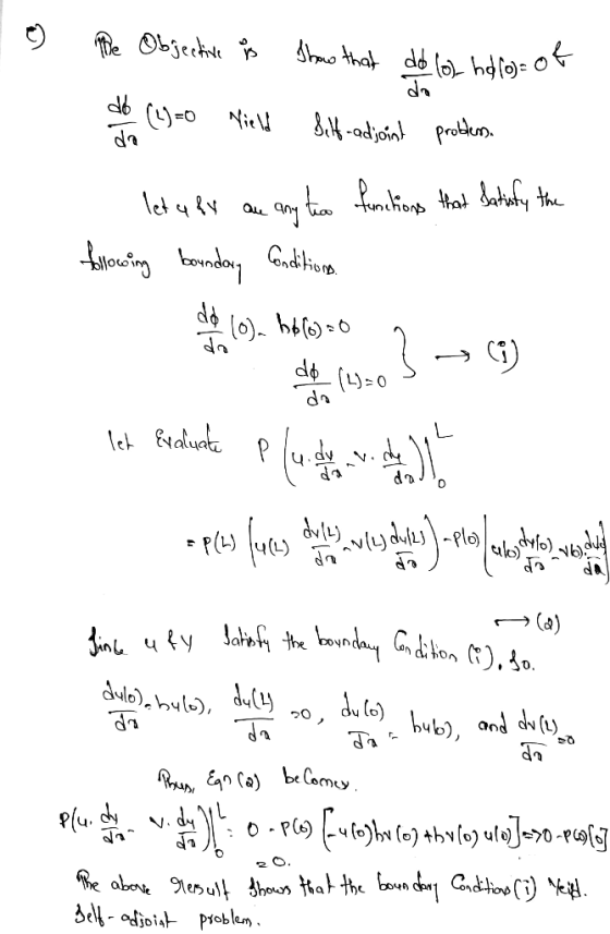 Conditions. (4)=0 do dy vi Be Objective is show that do (o)- hello)= of finde ufy Satisfy the boundary Condition (i), Lo. do