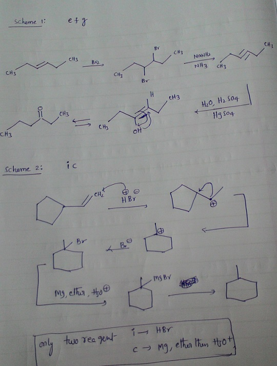 Schume 1: B1 CHg CH3 NoNk N3 CH3 CH CII Br H CH3 So4 CH3 oh Schume 2: ic H By Br mg By