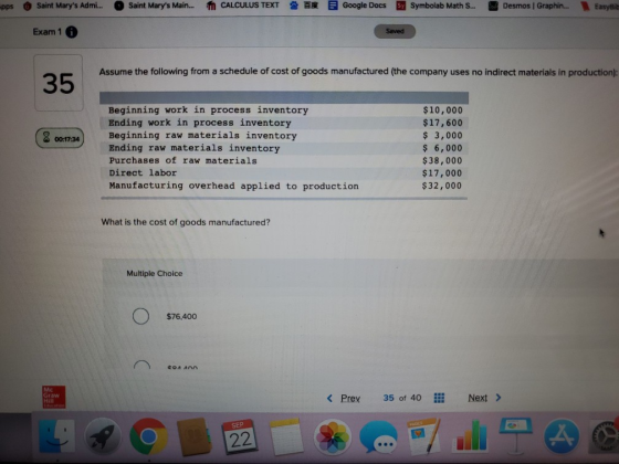 Saint Marys Admi... Saint Marys Main... M CALCULUS TEXT 2 E 5 Google Docs Sy Symbolab Math S... Desmos | Graphin... Easy Ex