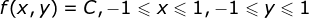 f(x,y) = C, -1<x<1,-1<y <1