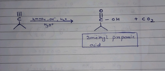 kmnoy , oH H₂O - OH + co₂ 2-methyl pro panel acid