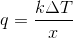 q=\frac{k\Delta T}{x}