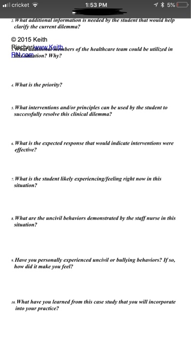 % 5% cricket 1:53 PM 2. What additional information is needed by the student that would help clarify the current dilemma? 201