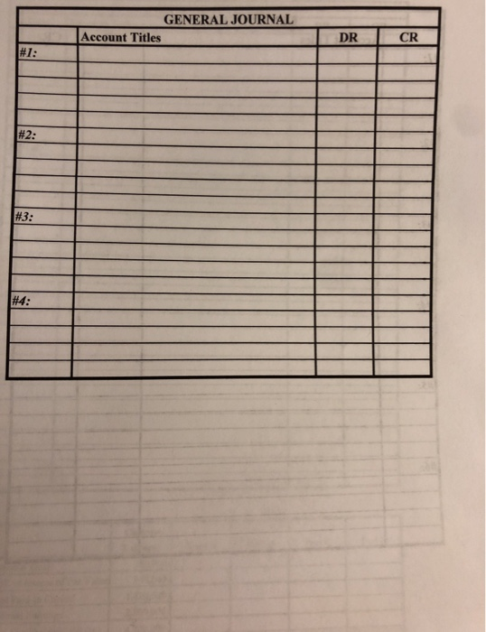 GENERAL JOURNAL Account Titles DR I CR