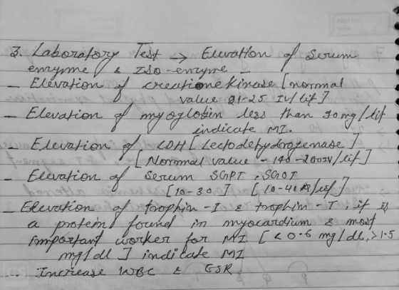 2 Laboratore lest Elevation of Serum enzyme le Iso enzyme - Elevation of creatione kinase , normal value 21-25 IV lit I - Ele
