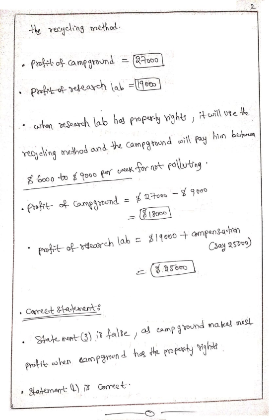 the recycling method. - profit of campground = 87000 profit of research lab = 19000] when research lab has property rights, i