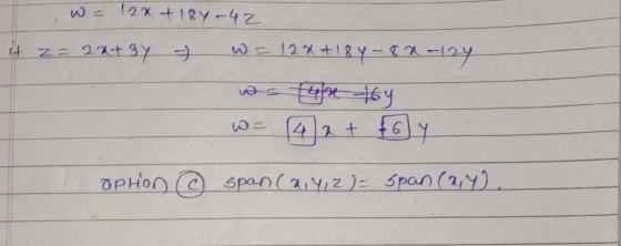 w 12x + 12Y-4Z w12x+12Y-I2y pe 16y en OPHON span(22Span (2,y)