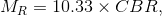 M_ {R}=10.33\times CBR,
