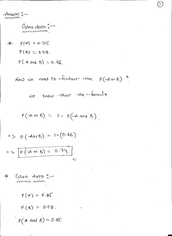 P(B) 0.58 ρίοώ we need to-findor the PCA org) 9 A and B p(6) 0.58 PCA and B) 0.25