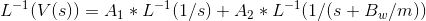 1- (V(s)) = A1 *[-+(1/8) + A2 * [-(1/(s +Bq/m))