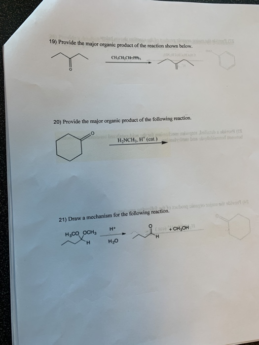 19) Provide the major organic product of the reaction shown below. CH-CH-CH-PP 20) Provide the major organic product of the f