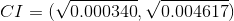 CI = (10.000340, 0.004617)
