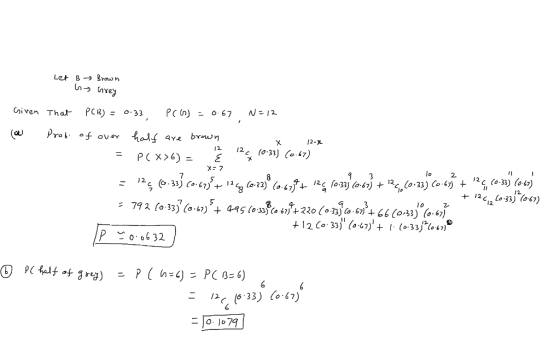 Let B> Brawn 2-X /2 c lo 33 7 lo 2. C (C. 12. P 0.0632 (6.33) (0.67) /2