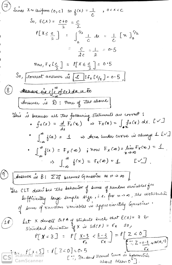0 < X < sumes x Writom (0,c) so f(x) = < .0**<C So, EGX) = (to P[KS ] - $**dx = { [*],? A now, fxzę ] = f[x55]: 0.5 So, flowe