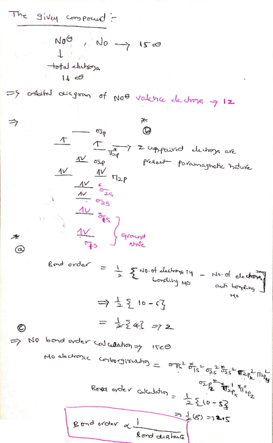 The givey compound NOG No - 150 total elutone 160 - cobited diagram of not valenca ele chors & 12 I z uppaired electoys are p