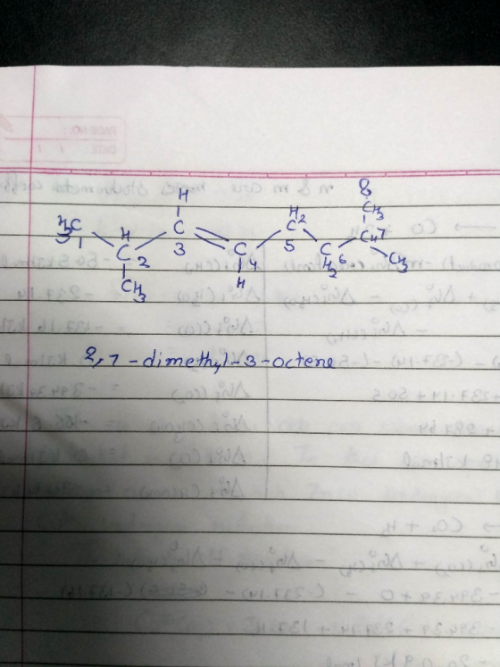 In 2,2-dimethyl-3-octene