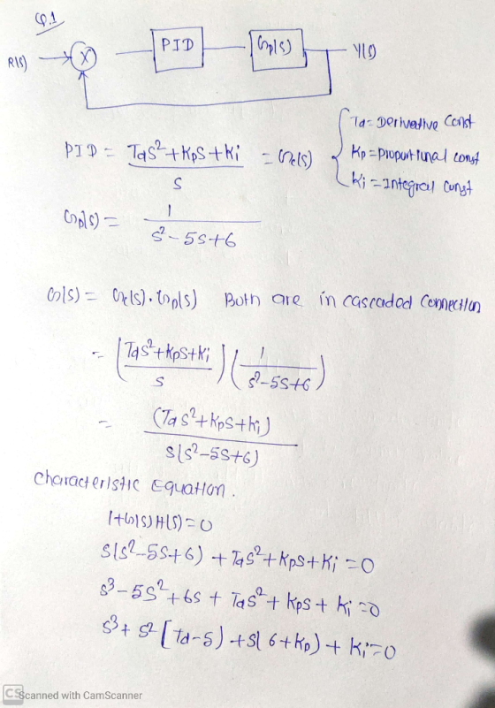 PID R15 - PID (91) har o Ta Derivative const ÞID = Tas?+KpStki -hals) a Kp = proporttinal const (ki - Integral cunst Cools) =