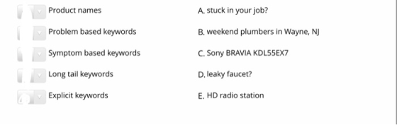 A. stuck in your job? B. weekend plumbers in Wayne, N C. Sony BRAVIA KDL5SEX7 D. leaky faucet? E. HD radio station Product na