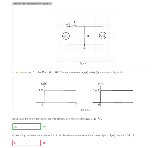 Consider the circuit shown in Figure 2-1. (0) ist)) Figure 2-1 In the circuit above, L = 1m H and R = 3k 2. The input wavefor