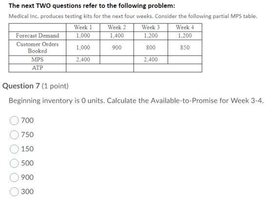The next TWO questions refer to the following problem: Medical Inc. produces testing kits for the next four weeks. Consider t
