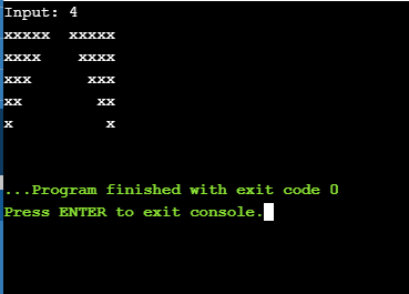 Input: 4 XXXXX XXXX XXXX xxx xx х Program finished with exit code 0 Press ENTER to exit console.