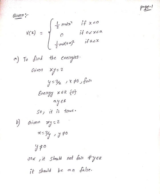 Given 2 1ナ 2 2 if асх To find the enexies cLy ER So it s tozue - ,it Shou.ld not do yer ER it should be αη false
