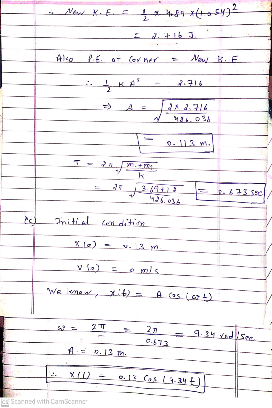 New K.EE 1 x losa (1.05472 2.7 16 J. Also P-E at Corner New K..E . 2 ž K A2 2.716 2 A = 2x 2.716 426.036 O. || 3 ma T = 21 1