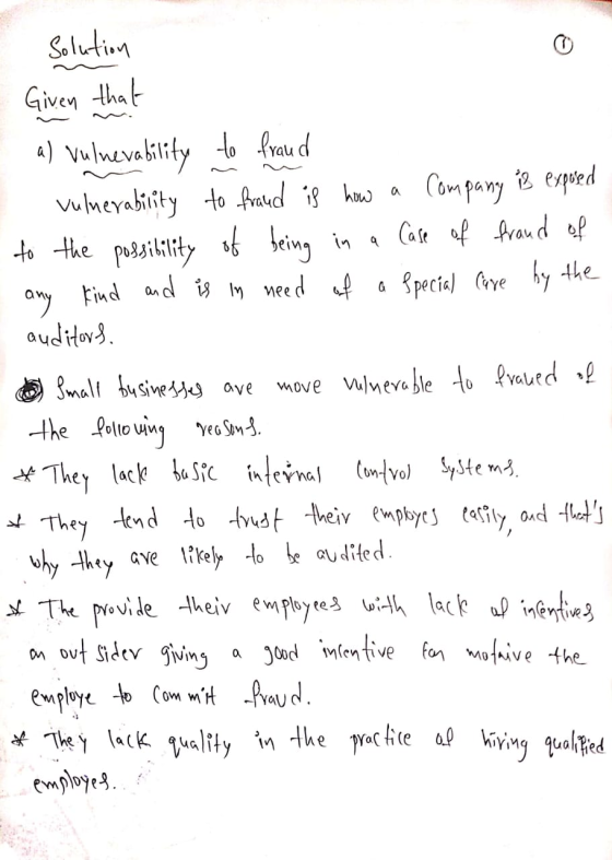 Salution Given that 4) vulmevabitity rud wherabiity to the pesiity deing and isneed Com pany 12 eqpied Cafe offrand af to fra