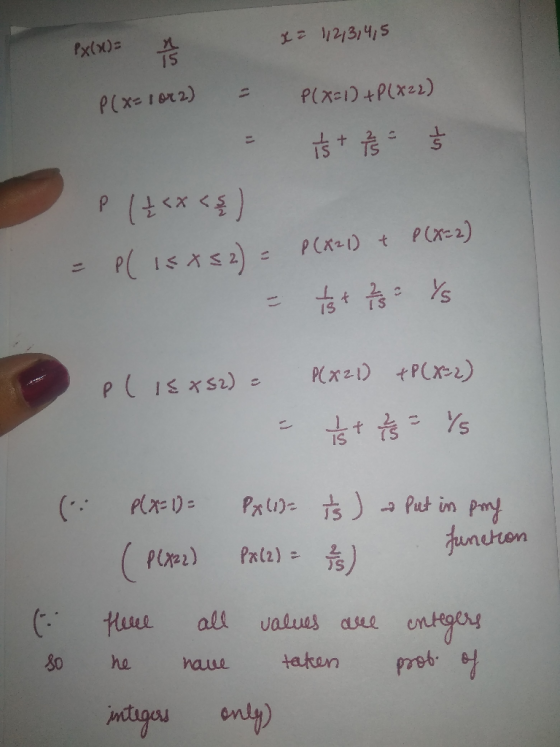 1/213/4/5 Px(u)= Plxe1)+Plxz) PCxe1or2) PCxe2) PCXt PC ISAS) PCXD PCx) P isxs) = (-. Put in pm funcron PExer) Palz) all value