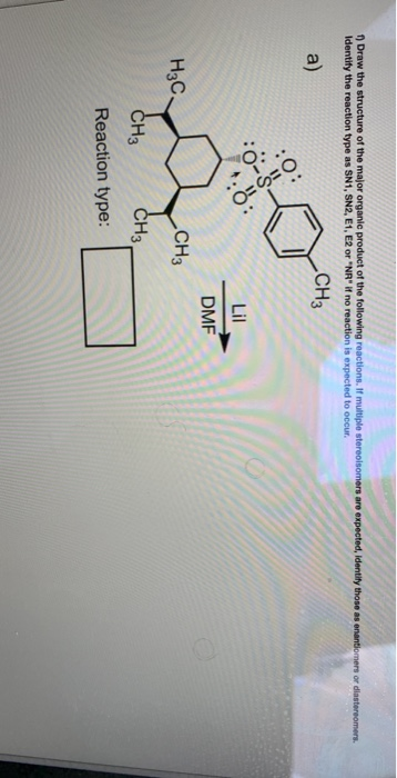 1) Draw the structure of the major organic product of the following reactions. If multiple stereoisomers are expected, identi