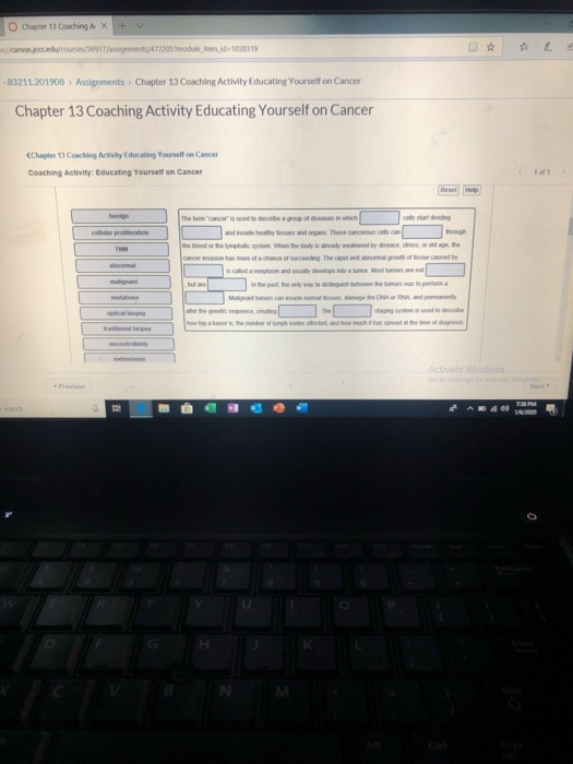 O Chapter 13 Coaching A X /canvasjoocedu/courses/917/asignments/472205module tem id- 103319 Chapter 13 Coaching Activity Educ