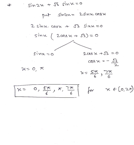 # sinar + 53 sinu=o put sinan= asinu.cost 2 sinu.cosx + 53 sinnzo since ( 2cms + 33) = 0 sinxzo 2ces u +33 = 0 COBX = -2 22=0