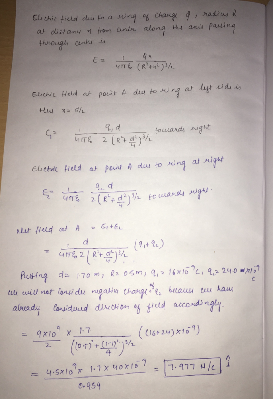 au along H an pauing through untu i a, d G, 2 eluetne Held at pouit A duu to ing at igt ad to uau Nlut ild at AtEL 2け91 abuady 9x109 1.7 (16+24) x1δ9 4t -7 = Ч.SXloX 1.7xu0x10 0.959