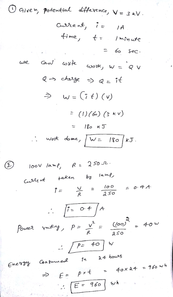 Give v, Potential sifference, V me. /minute (6) (3 V) 180 KJ CsMettakenbamp s 40 w aSo