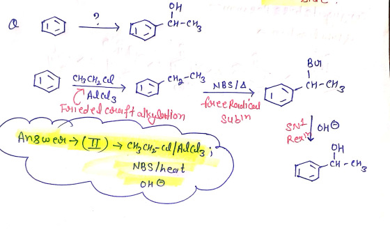 a nagyon BOT I CH₃ CH₂ Cel my eng C Alcala Fulieded corift alkylention CH-CH3 ay my Cha-CHA 3 NBSIA free radical subin - one