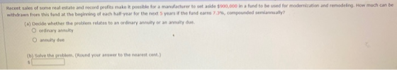 Recent sales of some real estate and record profits make it possible for a manufacturer to set aside $900,000 in a fund to be