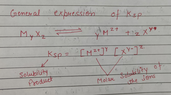General expression of Ksp My X₂ - M 27 + z XY* . Ksp= r M 2+] [ X Y -] 2. - of t Solubility Product o Molars O Molar Solubili