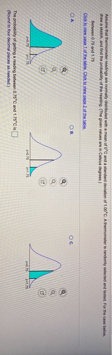 Assume that thermometer readings are normally distributed with a mean of OC and a standard deviation of 1.00C. A thermomete